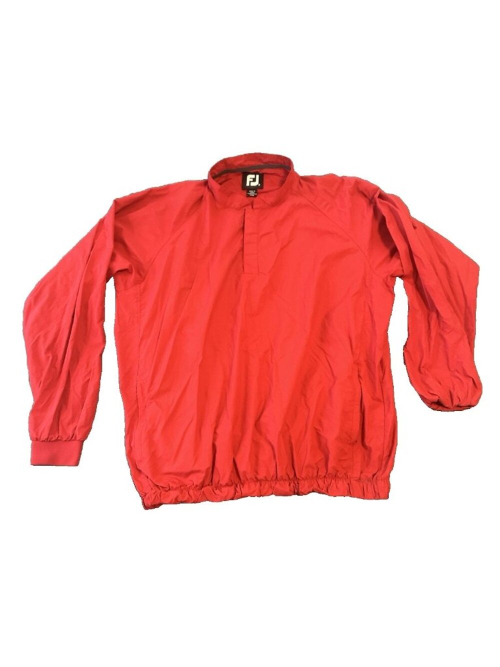 Footjoy FJ Mens Golf Windbreaker Pullover Jacker XL Red Nylon 1/4 Zip Packable